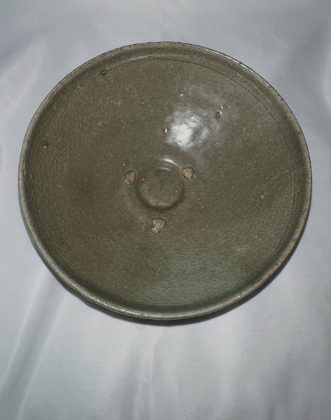 Chinese Celadon Yaozhou Conical Bowl. Song-Yuan Dynasty. 7" Diameter