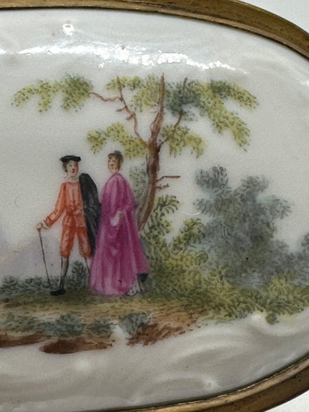 Double Snuff Box. European Porcelain. Landscape Scenes. 19th Century