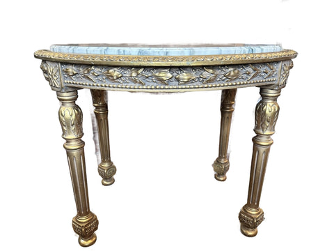 Gilded Oval Center Table With Marble Top. Circa 1875