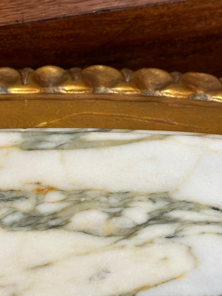 Gilded Oval Center Table With Marble Top. Circa 1875