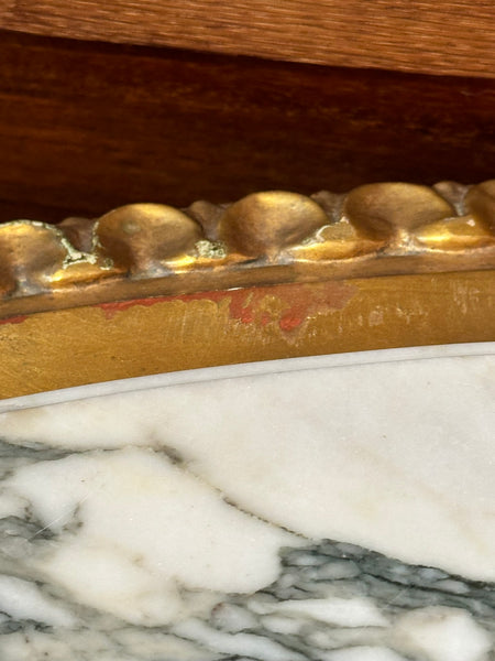 Gilded Oval Center Table With Marble Top. Circa 1875