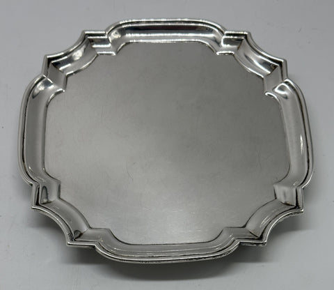 Small Footed Salver Tray. English Sterling. Georgian Period. London 1729. 6 1/4"