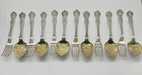 English Sterling Silver Flatware Bulldog Pattern. Birmingham 1915 Date Mark