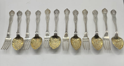 English Sterling Silver Flatware Bulldog Pattern. Birmingham 1915 Date Mark