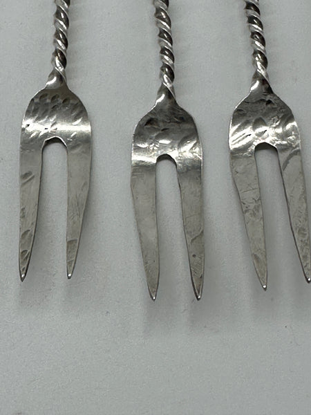 11 Cocktail Forks. Gorham Hamburg Sterling Silver. Various Animals. c.1880. 6"