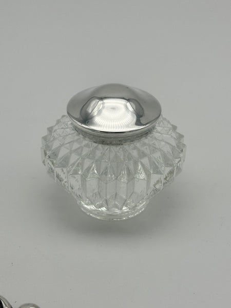 Ink Well. American Sterling Silver and Cut Glass. Early 20th Century