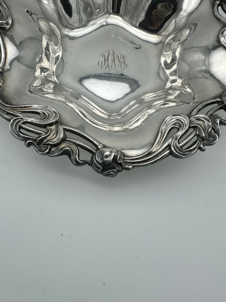 Sterling Silver Bowl. Art Nouveau. Ferdinand Fuchs & Bros. Poppy. 9 1/2"