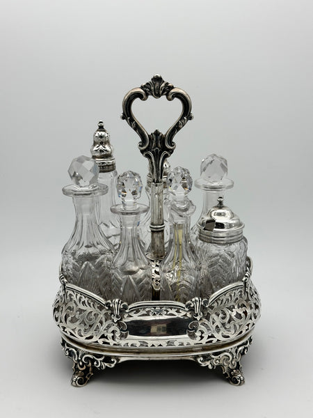 English Sterling Silver Castor Condiment Set. Victorian. London 1878 Date Mark