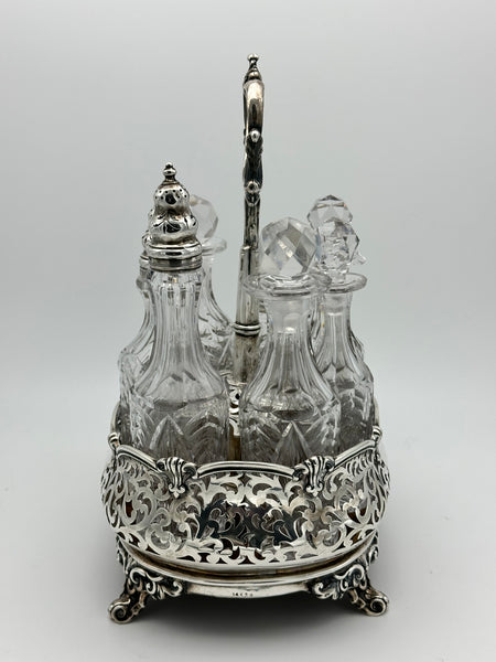 English Sterling Silver Castor Condiment Set. Victorian. London 1878 Date Mark