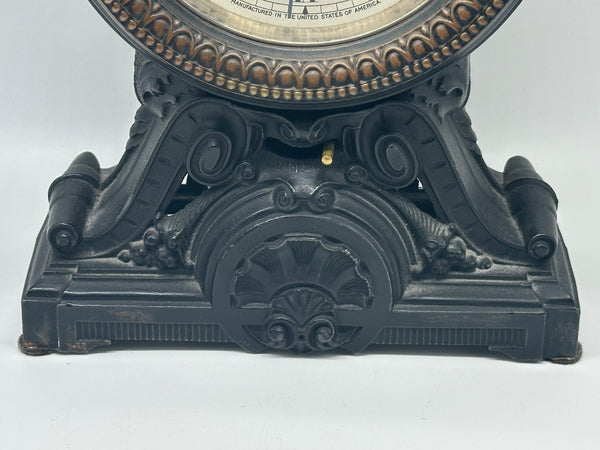 Seth Thomas Alarm Clock. Cast Metal Case. Eight Day. Circa 1905. 9" H