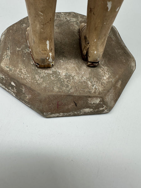 Jointed Santos Figure. Carved Wood and Gesso. 18th/19th Century. 18" H