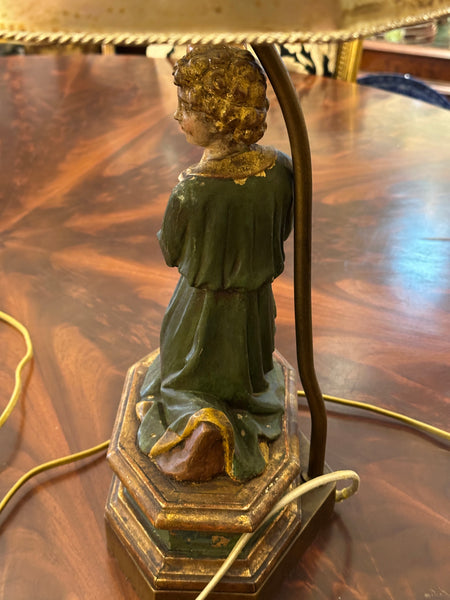 Pair Lamps. Italian Carved Wood and Gesso Angel Figures. 18th Century. 25" H