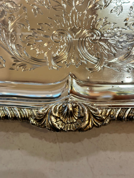 Georgian Period English Sterling Silver Handled Tray.