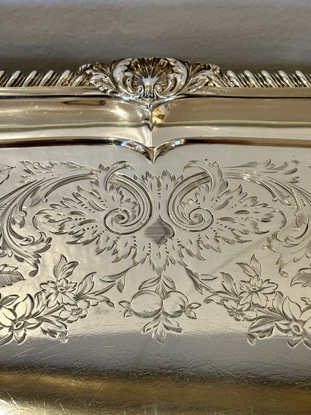 Georgian Period English Sterling Silver Handled Tray.