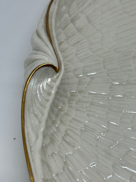 Tea Set. Irish Belleek 1st Black Mark (1863-1891). Tridacna Pattern.