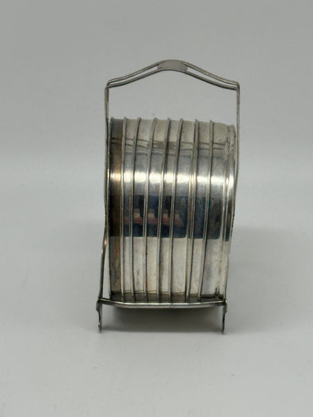 Eight Crystal and Sterling Coasters Set in Holder. Webster Co. Early 20th C