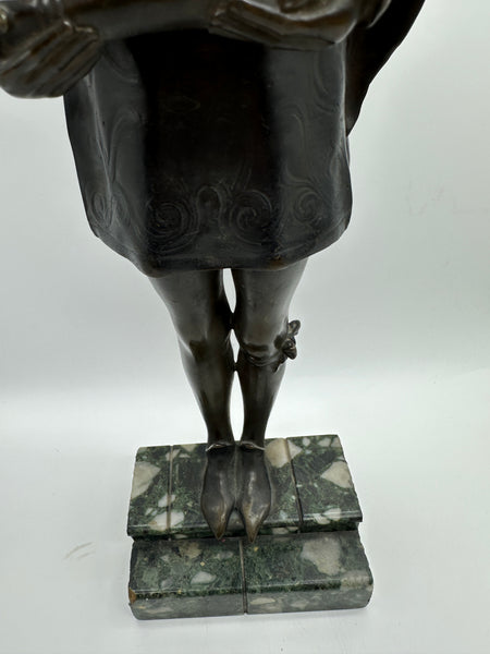 Leon Noel Delagrange (1872-1910) French Bronze Figure The Royal Page. 19"