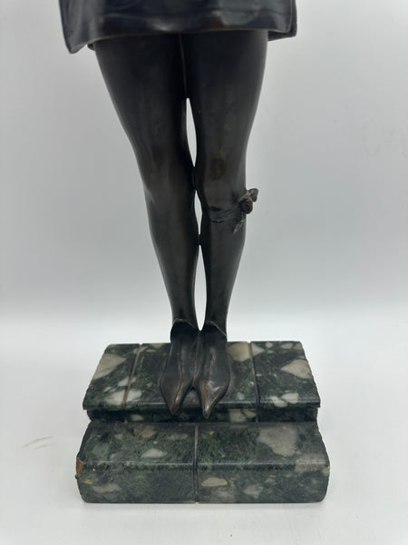 Leon Noel Delagrange (1872-1910) French Bronze Figure The Royal Page. 19"