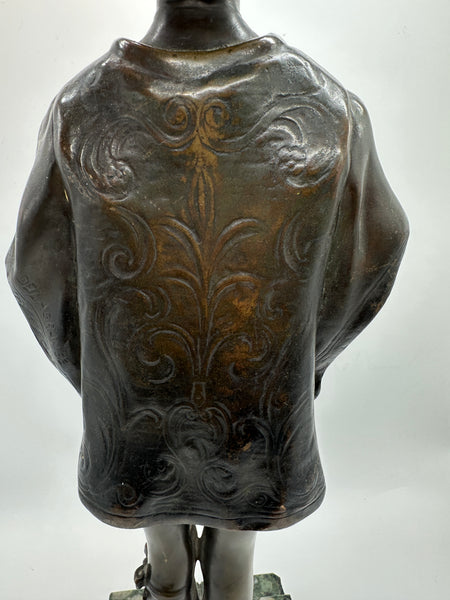 Leon Noel Delagrange (1872-1910) French Bronze Figure The Royal Page. 19"