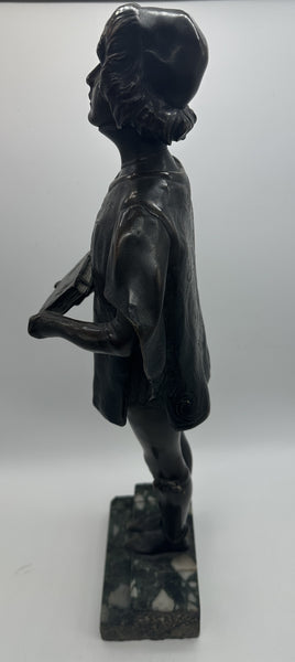 Leon Noel Delagrange (1872-1910) French Bronze Figure The Royal Page. 19"