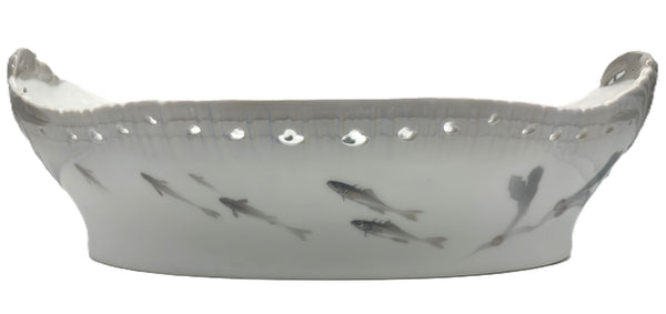 Large Oval Centerpiece Bowl. Royal Copenhagen Fish, Seaweed, Crab. 1889-1922