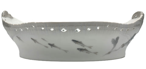 Large Oval Centerpiece Bowl. Royal Copenhagen Fish, Seaweed, Crab. 1889-1922