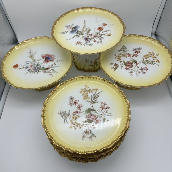 English Dessert Service. Bishop & Stonier Bisto (1891-1939). 12 pcs