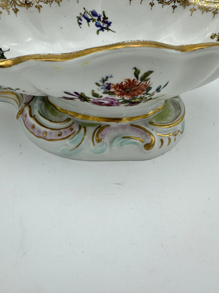 Pair Large Sweet Meats Figural Dishes Man and Woman. Sitzendorf Porcelain. 19thC