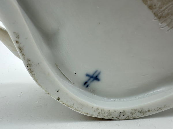 Pair Large Sweet Meats Figural Dishes Man and Woman. Sitzendorf Porcelain. 19thC