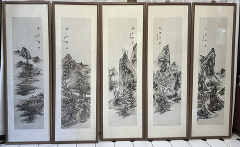 Five Korean Ink and Watercolor. Pyon Kwansik aka Byeon Gwansik. (1899-1976)