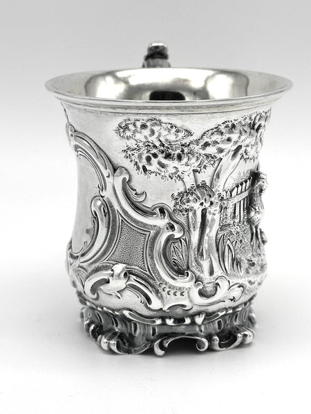 Baby Cup Christening Mug. English Sterling Silver London 1844. Victorian.