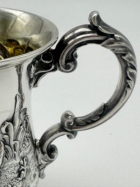 Baby Cup Christening Mug. English Sterling Silver London 1844. Victorian.