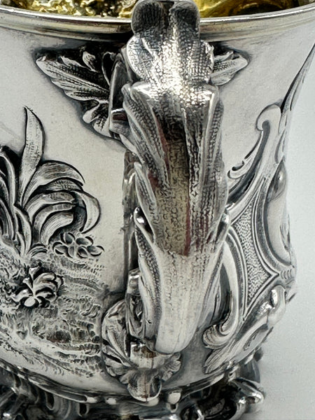 Baby Cup Christening Mug. English Sterling Silver London 1844. Victorian.