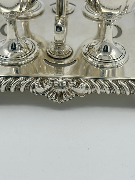 Egg Holder. English Sterling Silver. Sheffield 1905. Gadrooned and Shell Border.