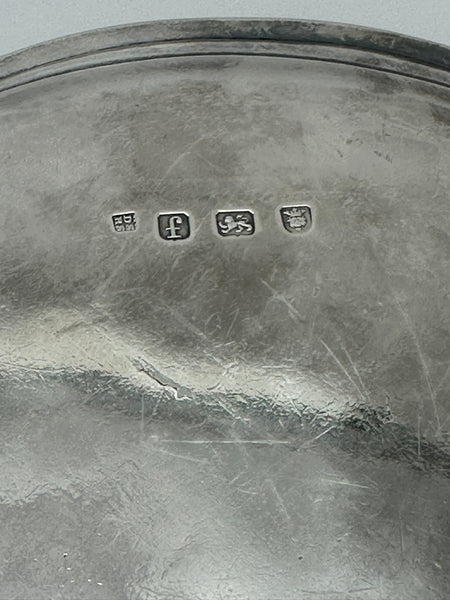 Footed Salver Tray. English Sterling Silver. London 1781 Hallmark. 8 1/2"