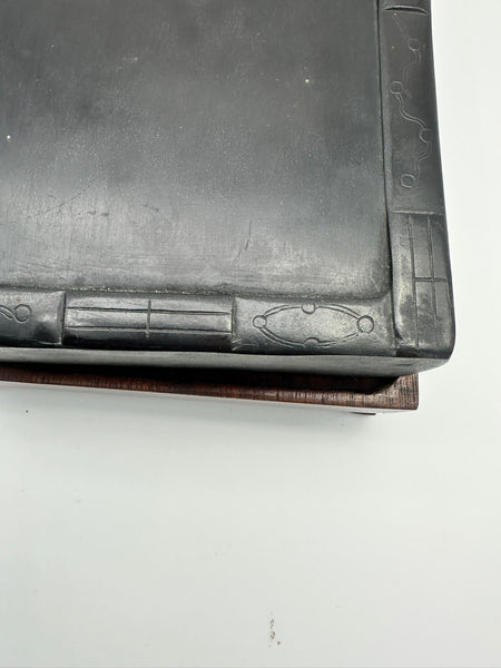 Large Chinese Inkstone on Stand. Mid 19th Century. Includes Scroll Weight