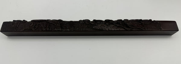 Large Chinese Inkstone on Stand. Mid 19th Century. Includes Scroll Weight