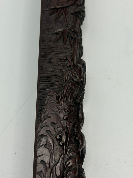 Large Chinese Inkstone on Stand. Mid 19th Century. Includes Scroll Weight