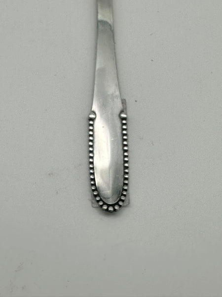 Seafood Cocktail Fork. Georg Jensen Denmark. Beaded Pattern. 1945-1951. 6 1/4"