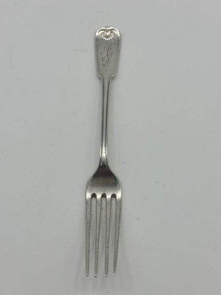 Junior Fork. Tiffany & Co. Sterling Silver Palm Pattern (1871) 6 1/2" Mono