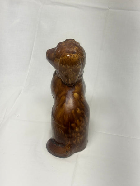 Bennington English Pottery Spaniel Dog Figure. Brown Mottled Glaze. 8" height