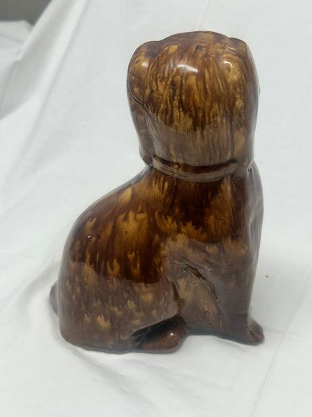 Bennington English Pottery Spaniel Dog Figure. Brown Mottled Glaze. 8" height