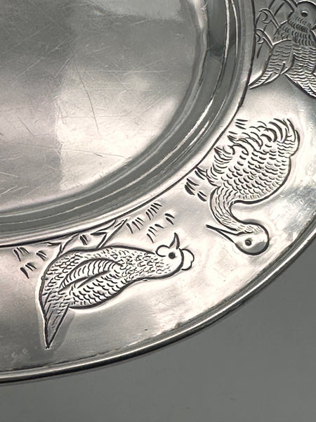 Child's Plate. Sanborns Sterling Silver. Mexico. 7" D. Animals. 176 grams