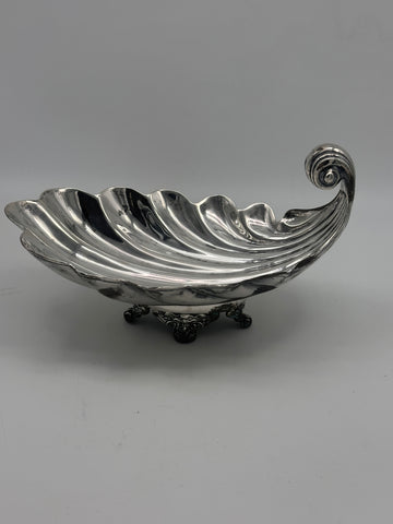 Boat Shaped Footed Serving Bowl. Mexican Sterling Silver Sanborns. 8 1/4" 532g