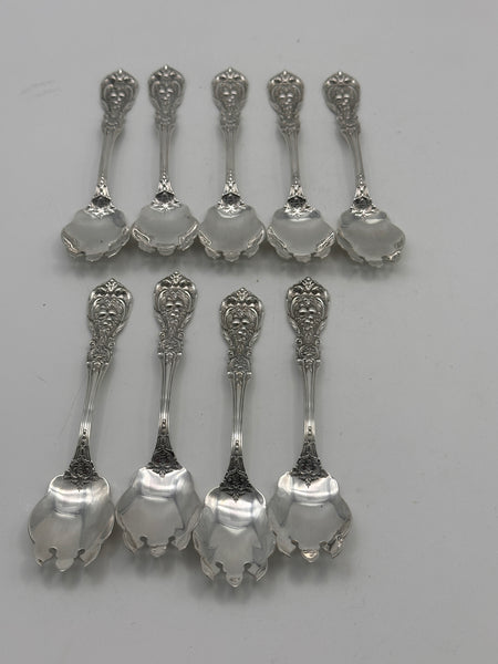 9 Ice Cream Spoons. Reed & Barton Sterling Silver. Francis I.