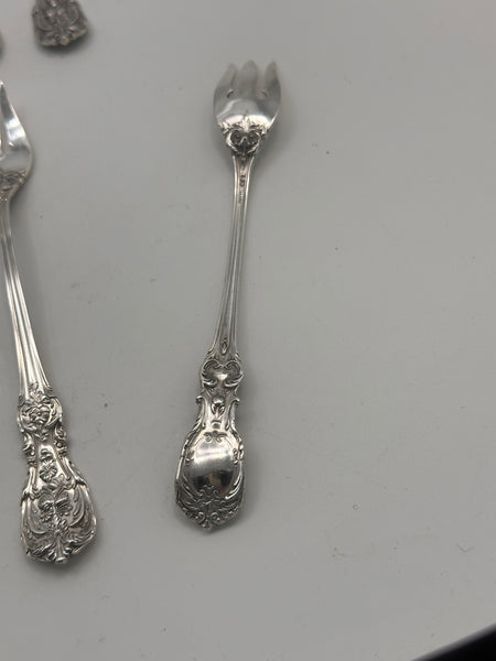 Set of 8 Seafood Cocktail Forks. Reed & Barton Francis I Sterling Silver. 5 1/2"