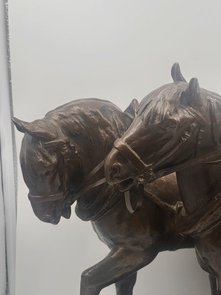 Bronze Sculpture Horses. Philipp Jakob Erlanger (1870-1934) German. 12" H