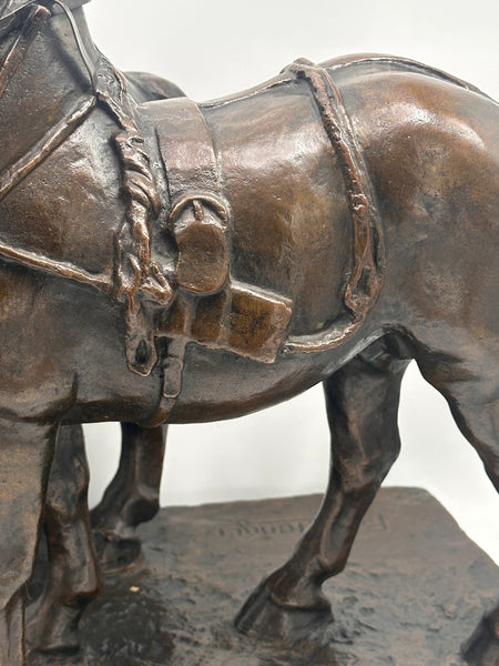 Bronze Sculpture Horses. Philipp Jakob Erlanger (1870-1934) German. 12" H