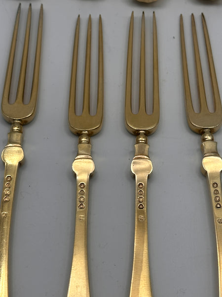 Fruit Dessert Set Service for 8. Victorian English Sterling Silver. London 1833.