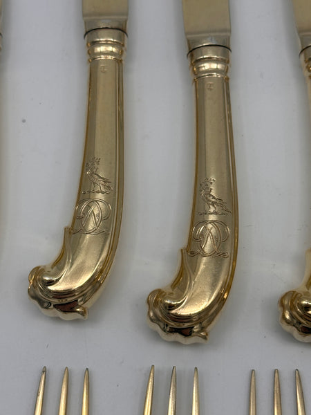 Fruit Dessert Set Service for 8. Victorian English Sterling Silver. London 1833.